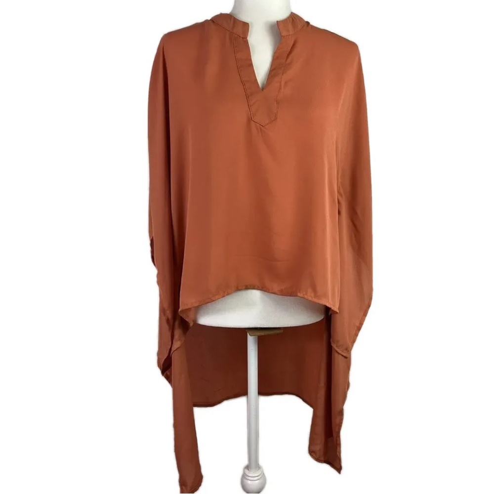 Favlux Fashion Hi-Low Oversized Rust Lightweight Womens Tunic Top Size M…